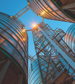 upward view of tanks